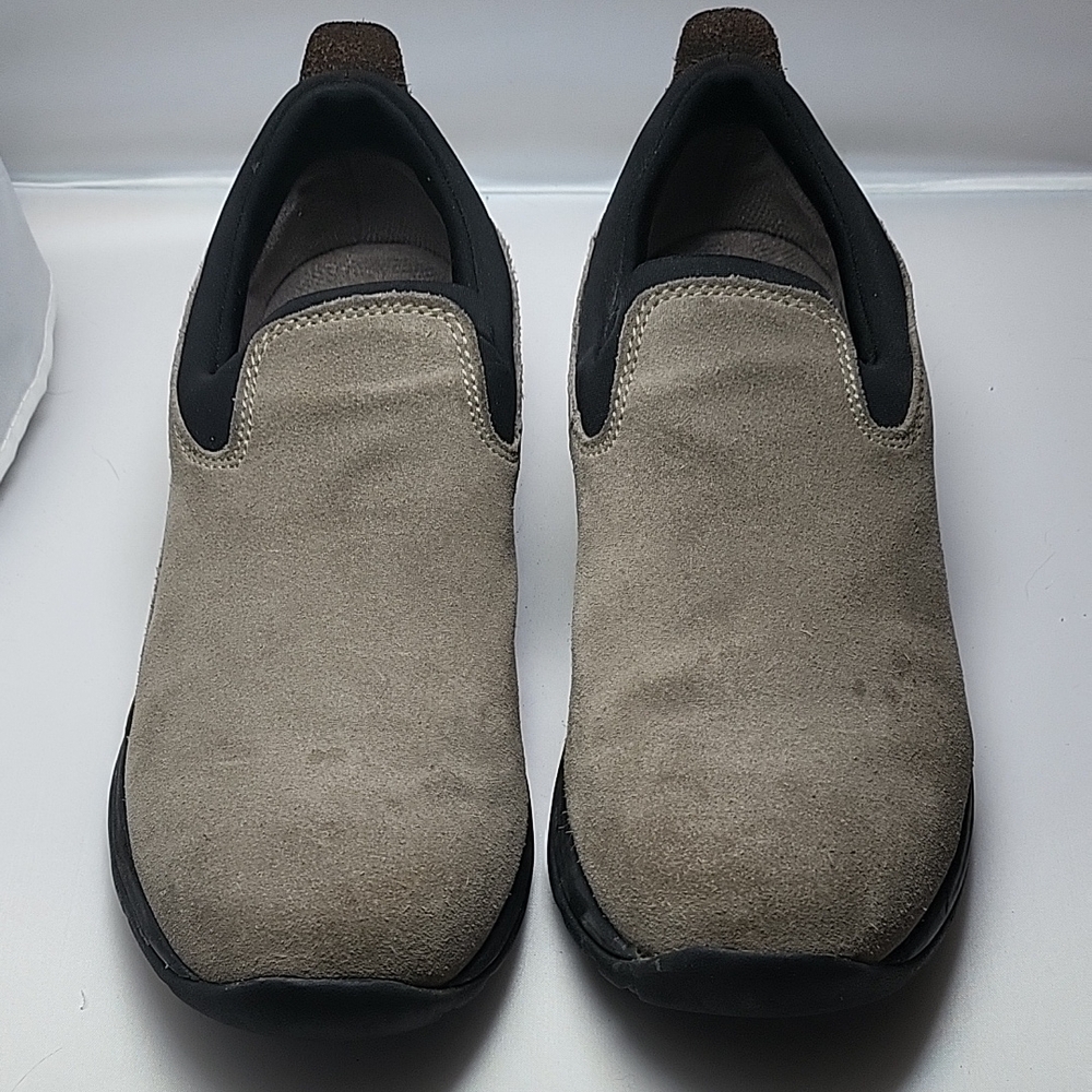 Lands' End Tan and Black Suede Slip-On Shoes